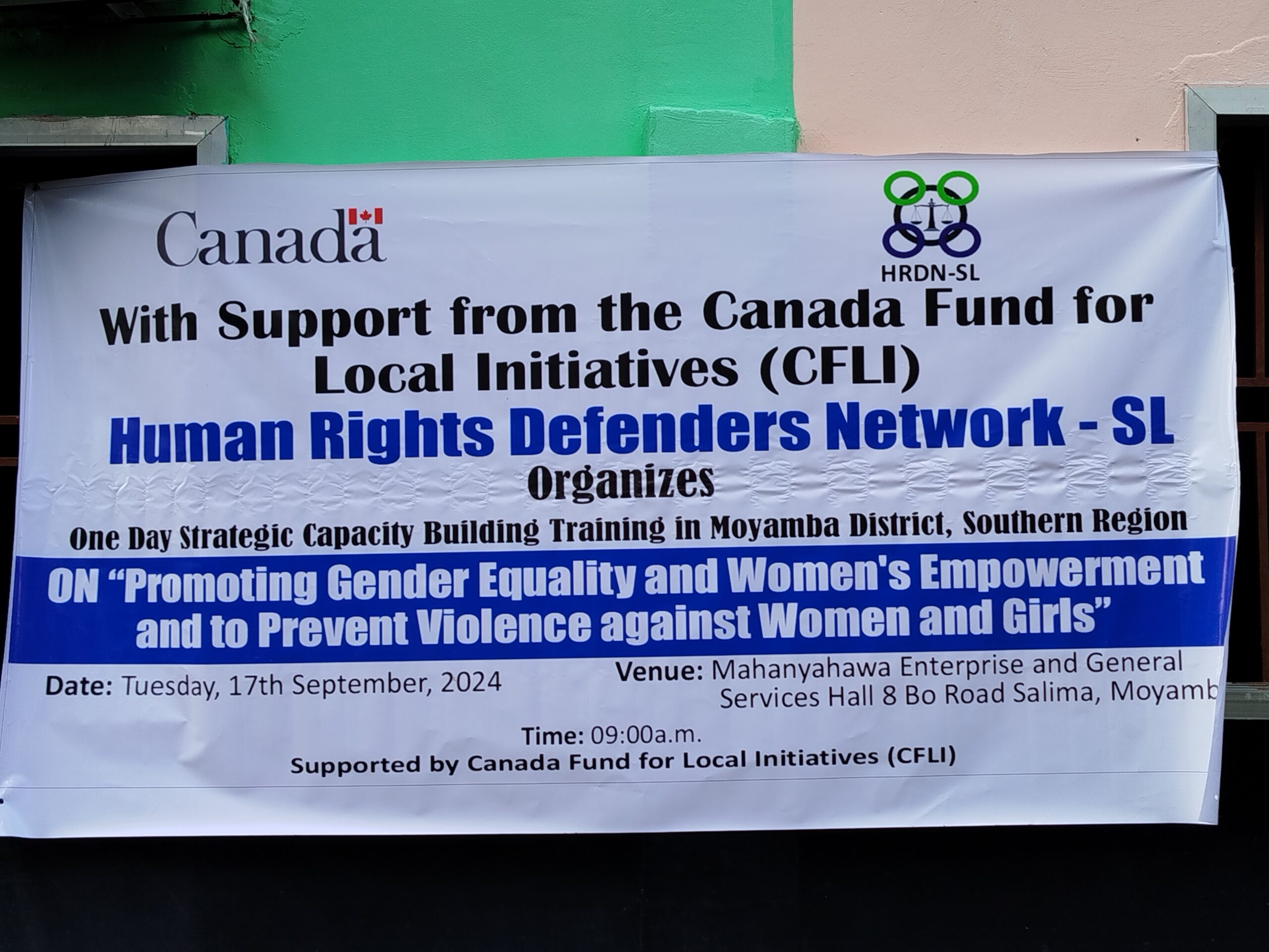 HRDN-SL Trains Moyamba District on Gender Equality and Violence Prevention